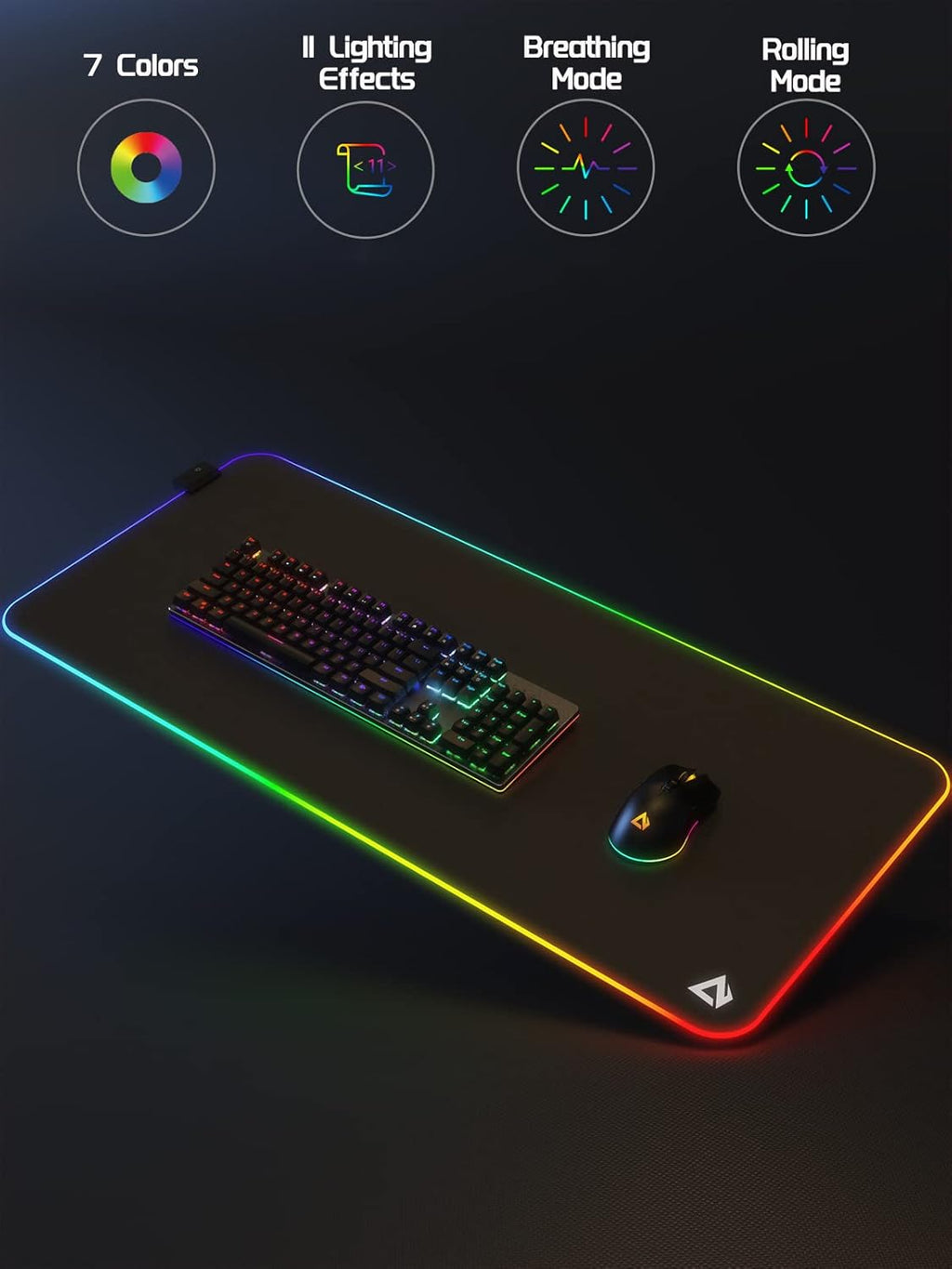 XXL RGB Gaming Mouse Pad – 11 Lighting Modes, Non-Slip Base