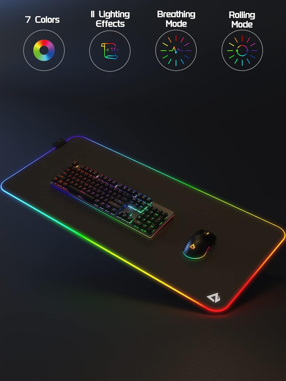 XXL RGB Gaming Mouse Pad – 11 Lighting Modes, Non-Slip Base