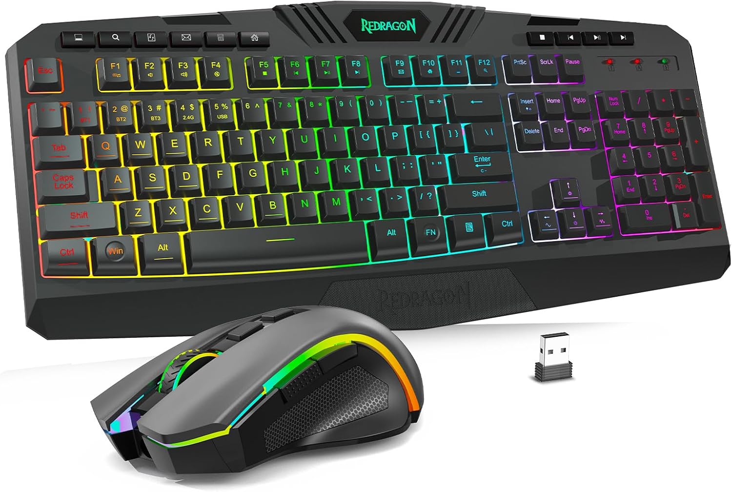 Tri-Mode Wireless Gaming Keyboard & Mouse Set – RGB, 4800 DPI