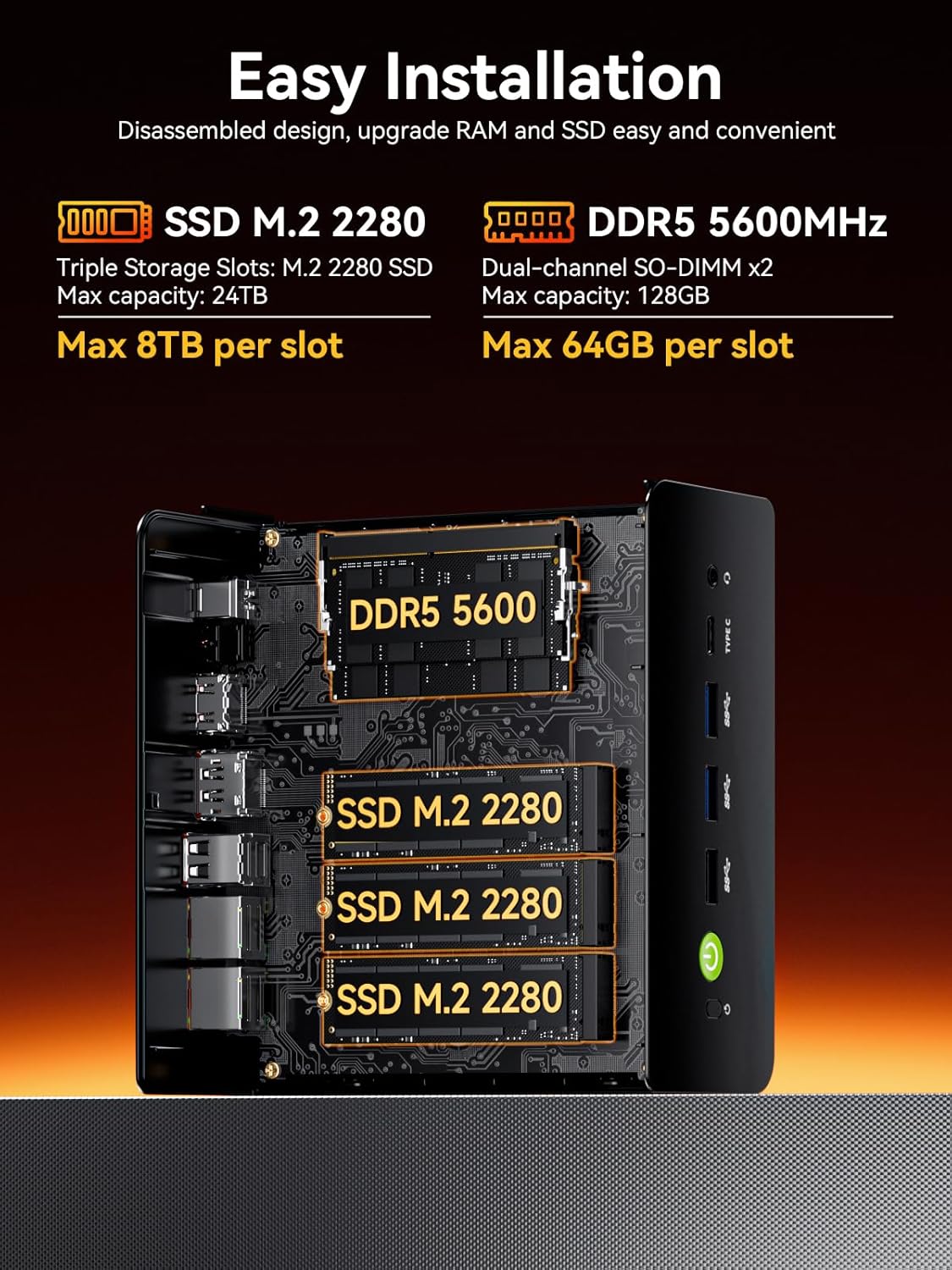 Gaming Mini PC – Ryzen 7 H 255, 32GB DDR5, 1TB SSD