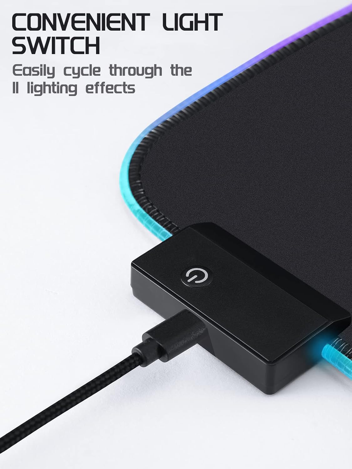 XXL RGB Gaming Mouse Pad – 11 Lighting Modes, Non-Slip Base