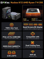 Gaming Mini PC – Ryzen 7 H 255, 32GB DDR5, 1TB SSD