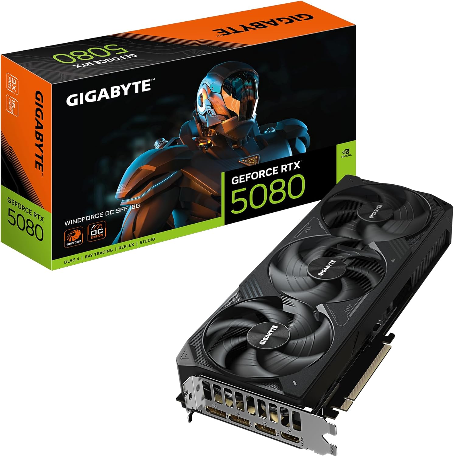 RTX 5080 OC 16GB GDDR7 Graphics Card – PCIe 5.0, 256-Bit, Triple DisplayPort, HDMI 2.1