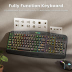 Tri-Mode Wireless Gaming Keyboard & Mouse Set – RGB, 4800 DPI