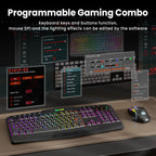 Tri-Mode Wireless Gaming Keyboard & Mouse Set – RGB, 4800 DPI
