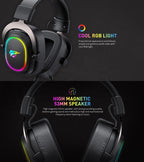 RGB USB Gaming Headset with 7.1 Surround Sound for PC